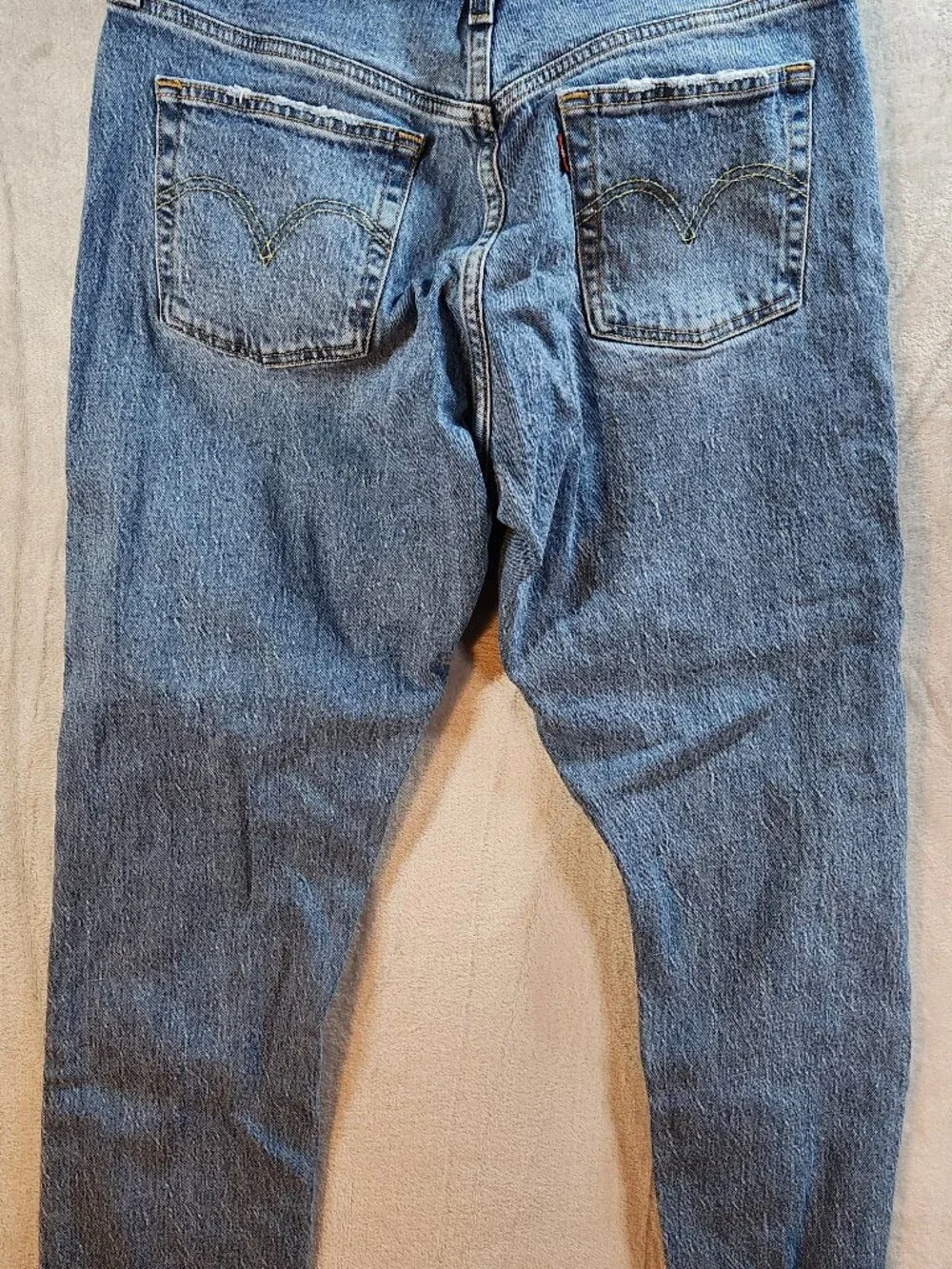 Levis 501 Skinny Jeans Womens W29 Cropped Blue Wash High Rise Button Fly Stretch